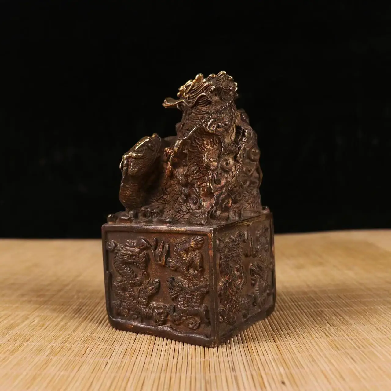 Антикварная старая медная статуя Nine Dragon Seals QingDyansty, поделки ручной работы, коллекция и украшения, бесплатная доставка (art.: 3920cd32f6ba3) - 3920cd32f6ba3
