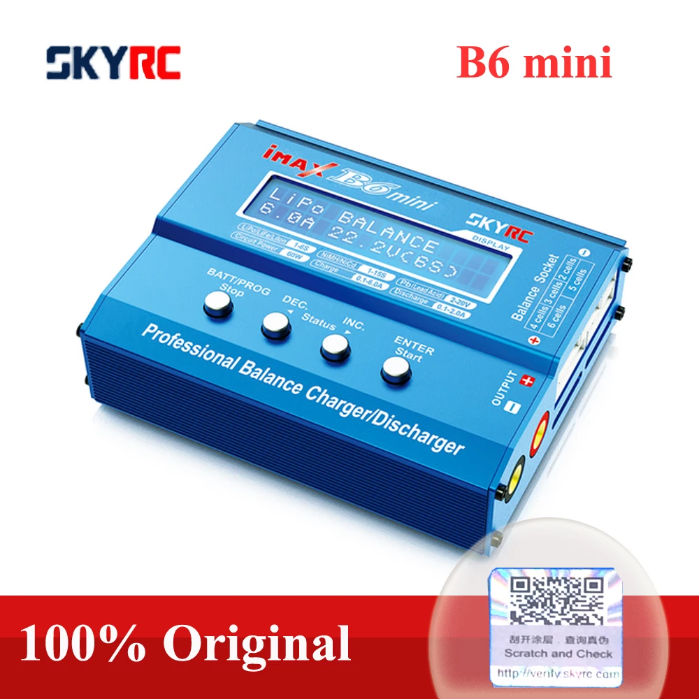 

Original SKYRC IMAX B6 mini 60W Balance Charger Discharger for RC Helicopter nimh nicd Aircraft Intelligent Battery Charge B6 V2