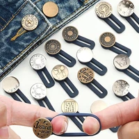 5pcs free sewing buttons adjustable disassembly retractable jeans waist button metal extended buckles pant waistband expander
