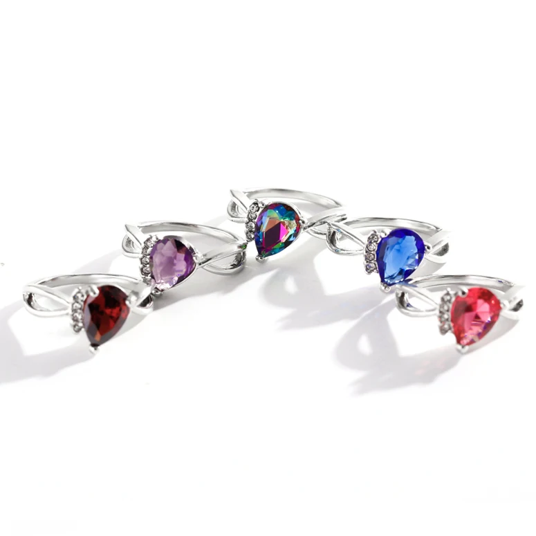 

New style hot sale Korean fashion simple temperament drop-shaped ladies cross ring jewelry rings for women Whole Sale