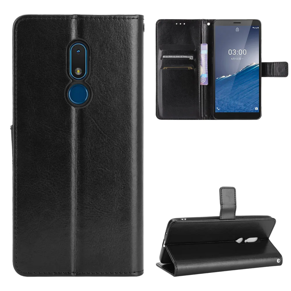 Flip Wallet PU Leather Case for NOKIA C3/Nokia C2 Tenen/Noki