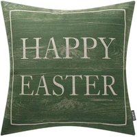 farmhouse happy easter pillow cover 18x18 inch throw pillow cover for easter decoration cotton linen