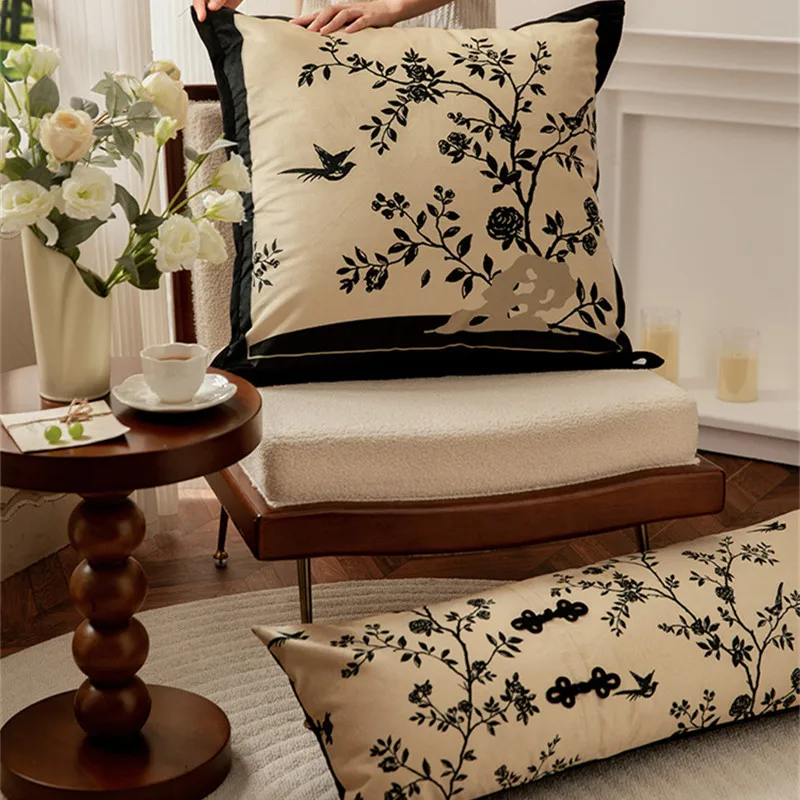 65x65 см тяжелая бархатная наволочка с поясничным принтом и цветочным для дома