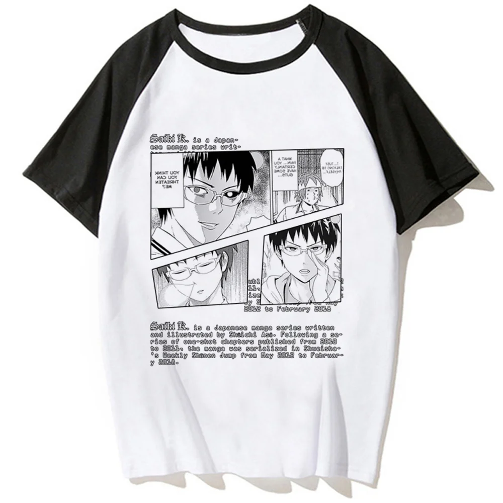 Женская футболка Saiki Kusuo комикс манга одежда для девушек 2000s y2k