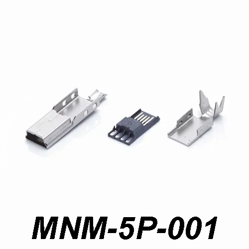 

10Sets Mini USB 2.0 Male Connector (3 IN 1 ) Mini USB Jack 5PIN Plug Socket With Iron Cover For Kinds of DIY Soldering