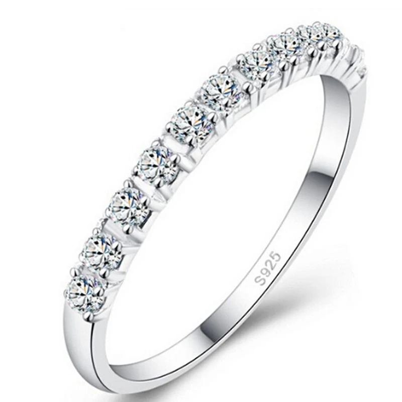 

Свадебные/обручальные кольца с микрозакрепкой из фианита, серебряного цвета, модное Брендовое кольцо с кристаллами, ювелирные изделия для ...