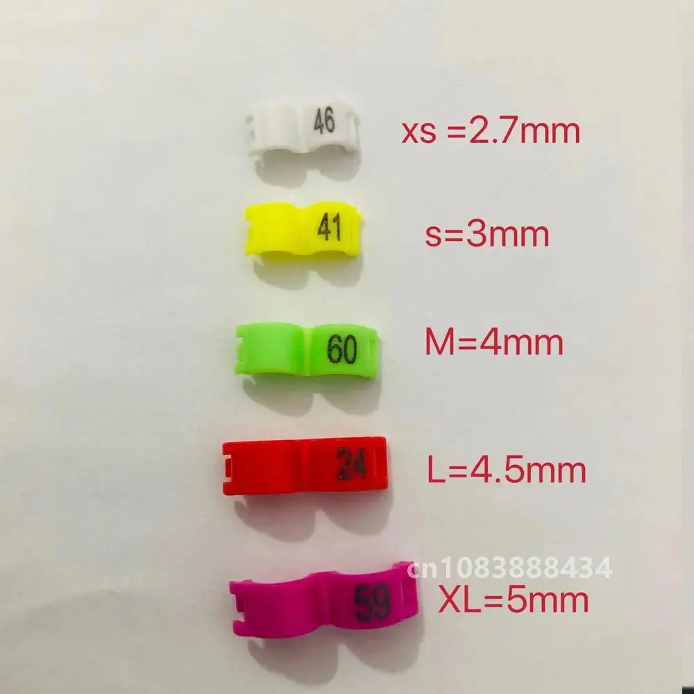 60 шт. внутреннее 2 7/4/4 5/5 мм кольцо-зажим для канарки кольца ног птицы голубя