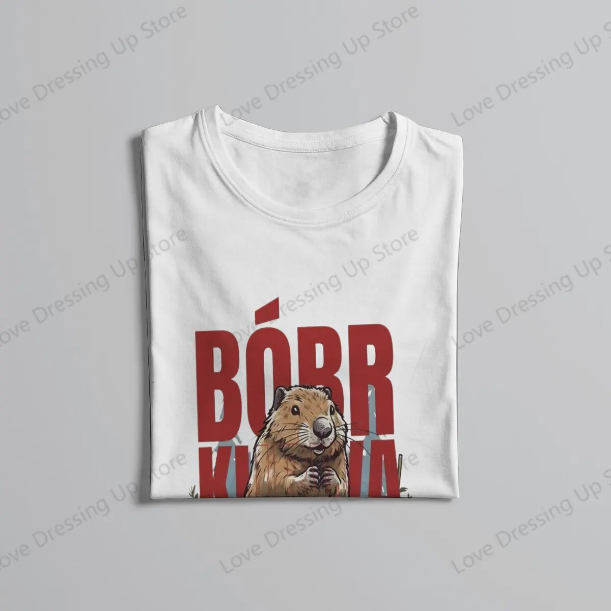 Мужская футболка с принтом Kurwa Bobr Bober 100% из чистого хлопка футболки в стиле