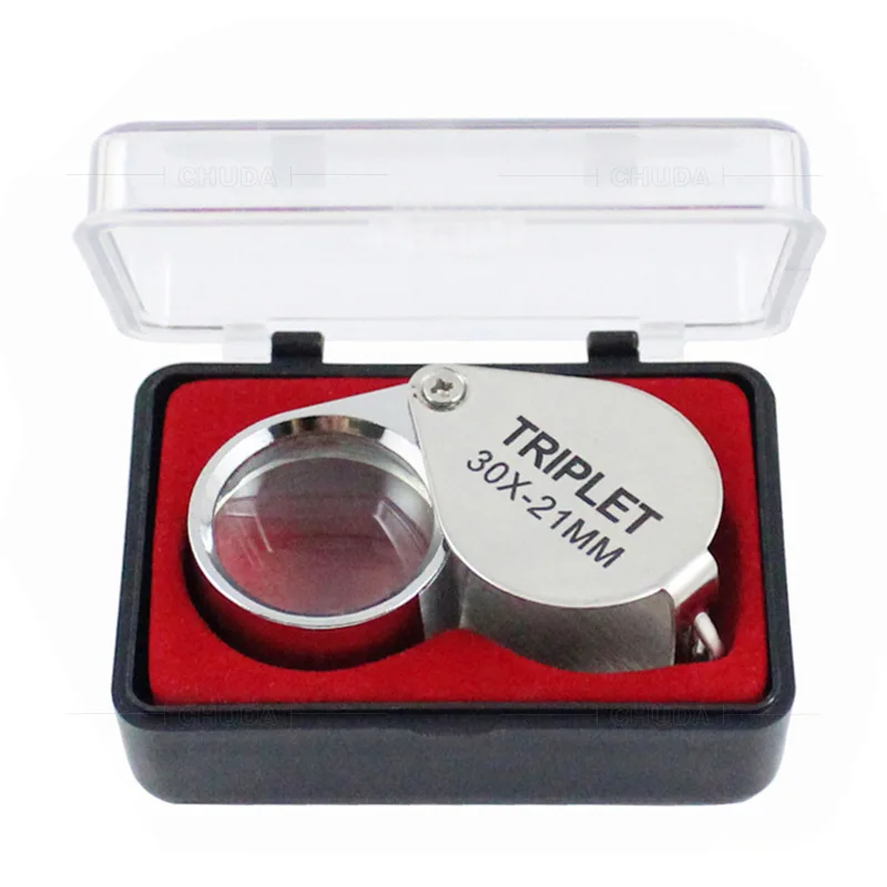 

10x 20x 30x Jewelry Diamond Loupe Magnifier Tool Eye Magnifier Magnifying Glass Equipments Triplet Jewelers Eye Triplet Glass
