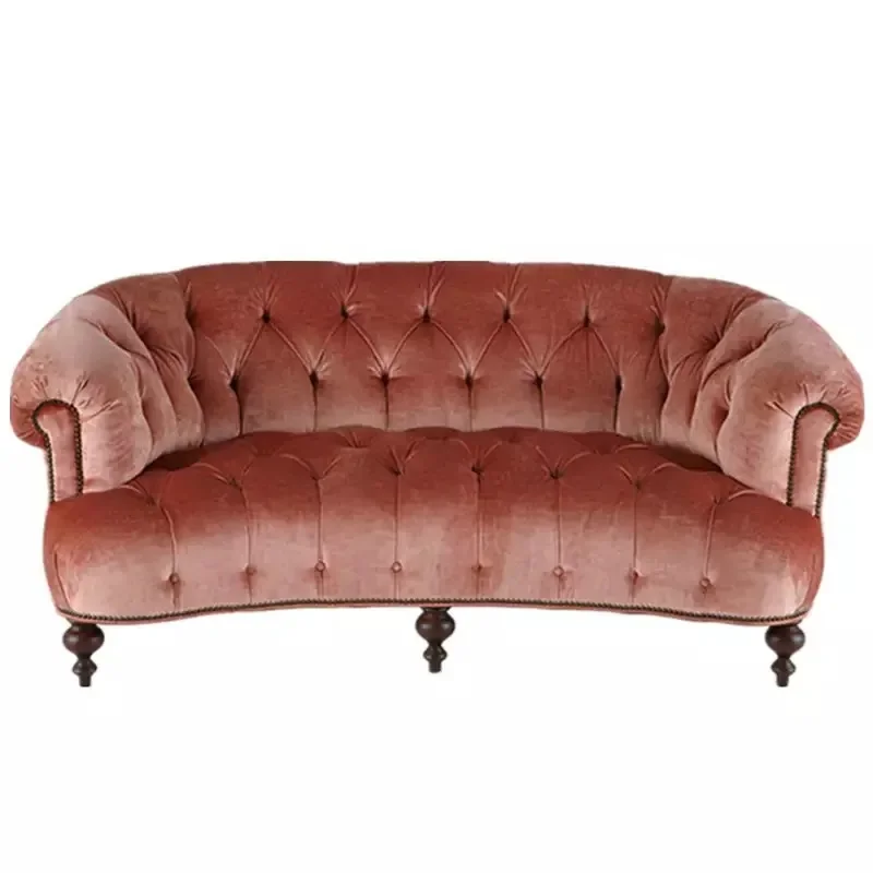 Диван американская мебель маленькая квартира гостиная тканевая пряжка