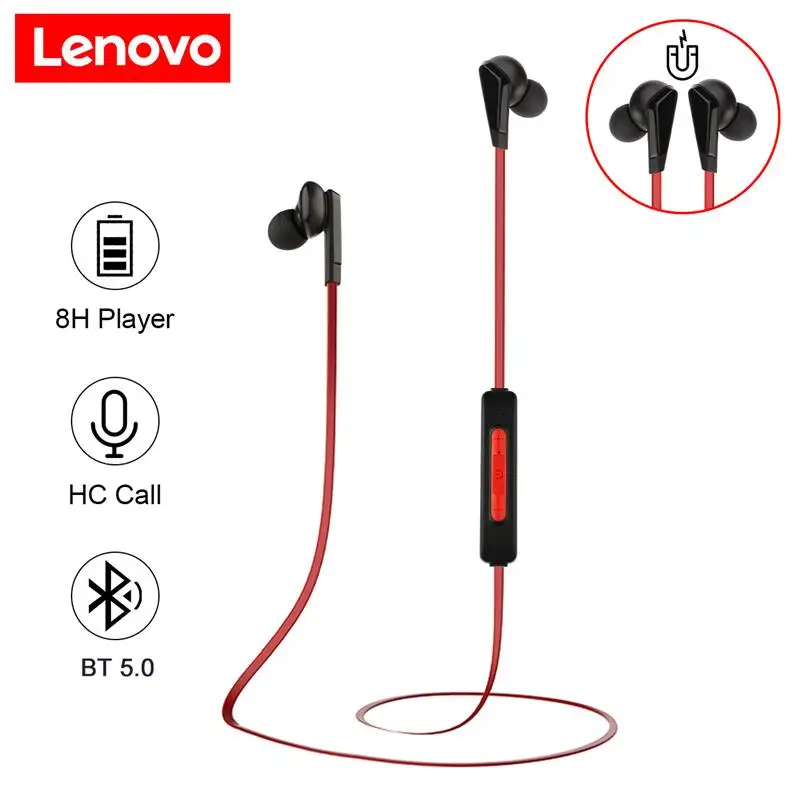 

Lenovo HE01 Neckband Wireless Earphones Stereo Sports Magnetic Bluetooth-Compatible 5.0 Headset Running Waterproof Headset