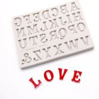 silicone 26 letter number chocolate baking mold diy cake decoration candy jelly fondant cookies molds double capital letter