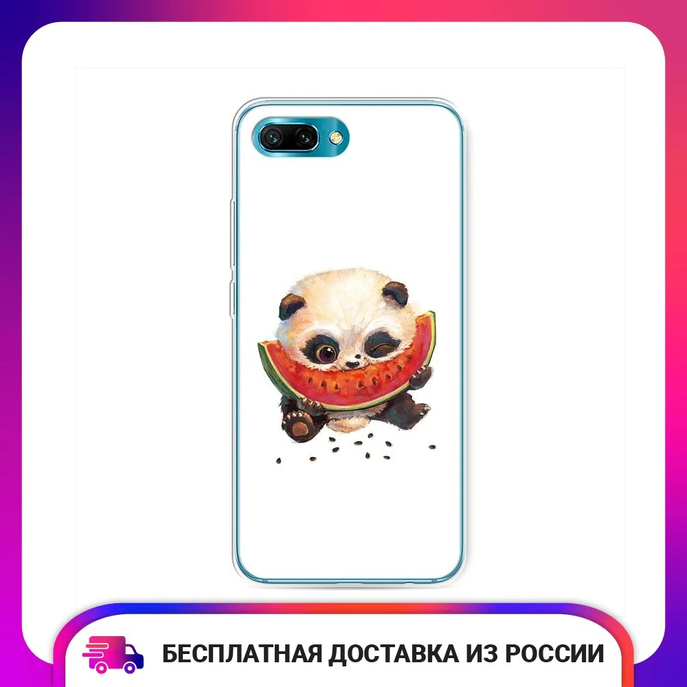 Чехол силиконовый для Huawei Honor 10 Малыш панды с арбузом защитный тонкий мягкий
