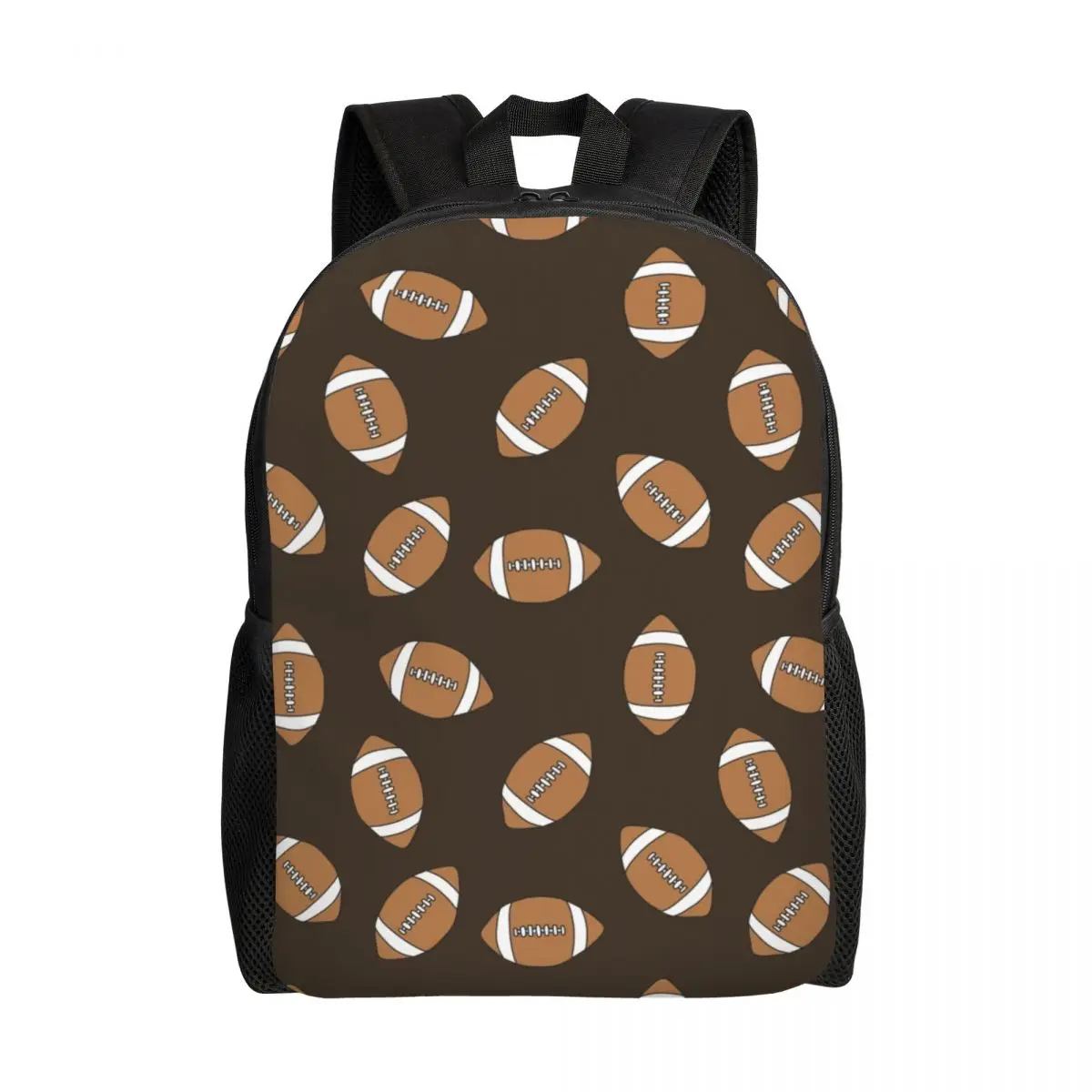 American Football Doodle Pattern Travel Backpack Women Men School Laptop Bookbag Rugby Ball College Student Daypack Bags