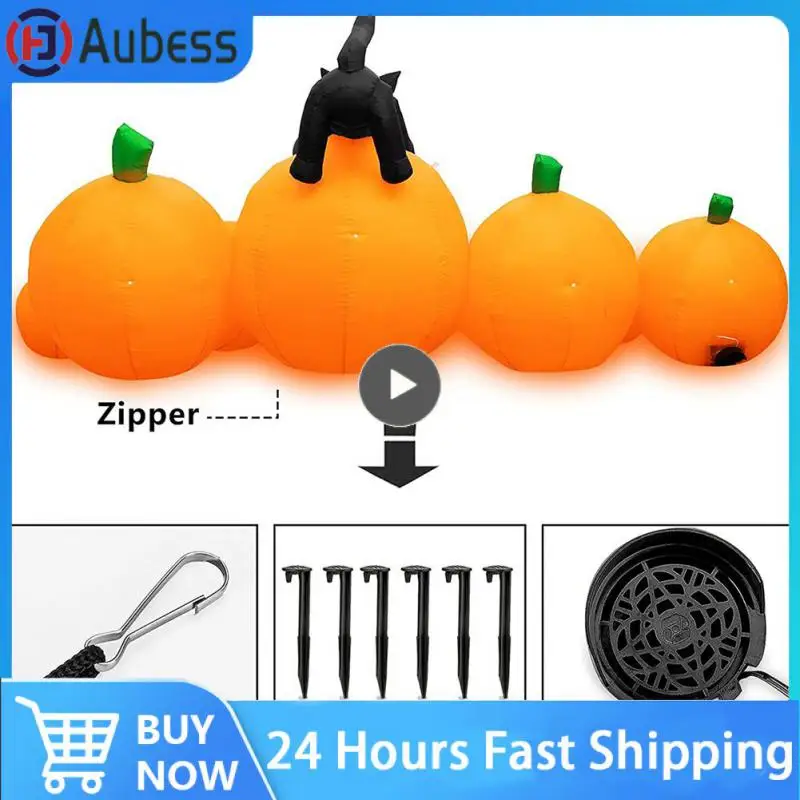 

8 Feet Halloween Decoration Inflatable Pumpkin Explosion Animation Witch Cat Pumpkin Built-in LED Light