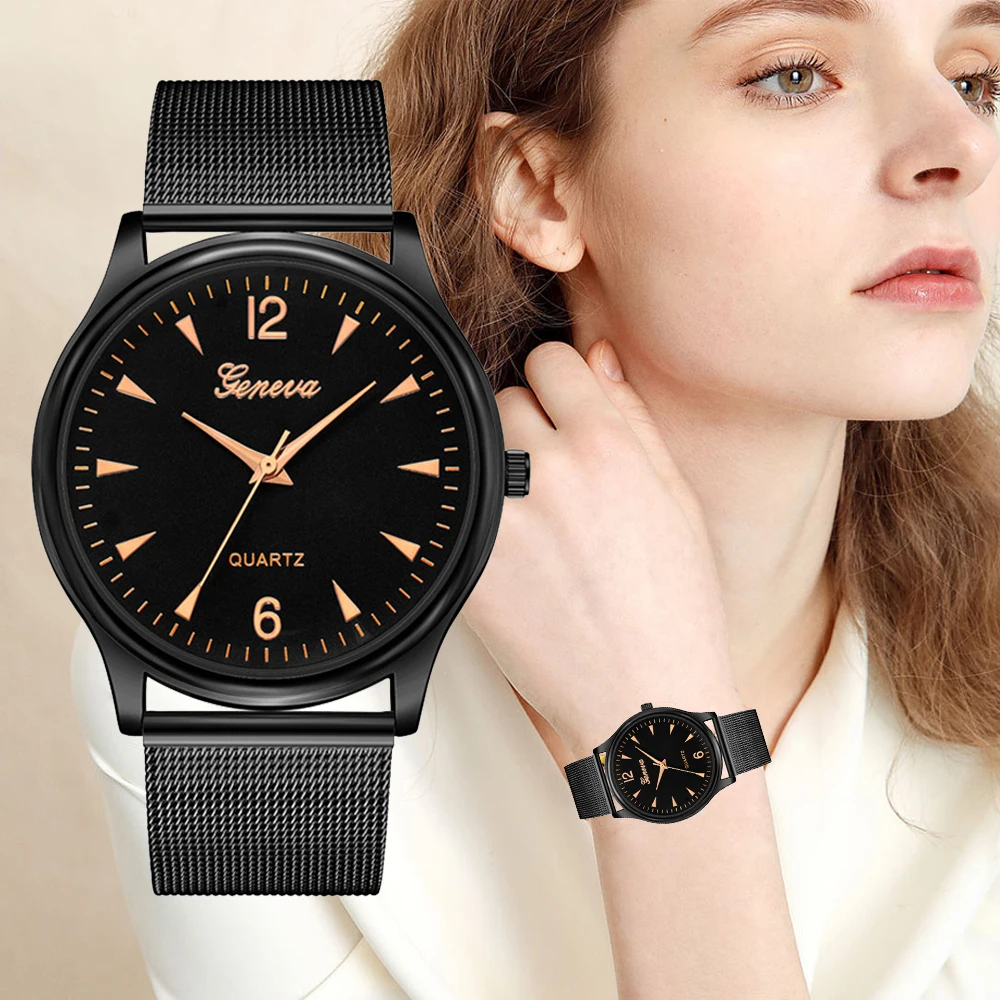 

Elegant Women Watch Simple Round Dial Business Ladies Quartz Wristwatches Mesh Strap Student Zegarek Damski Dropshipping 2023