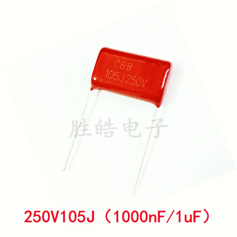 

10piece Good Quality 250V105J 5% High Quality Pitch 15MM New 250V 105J 105 1uf 105J250V CBB Polypropylene Film Capacitor DIP