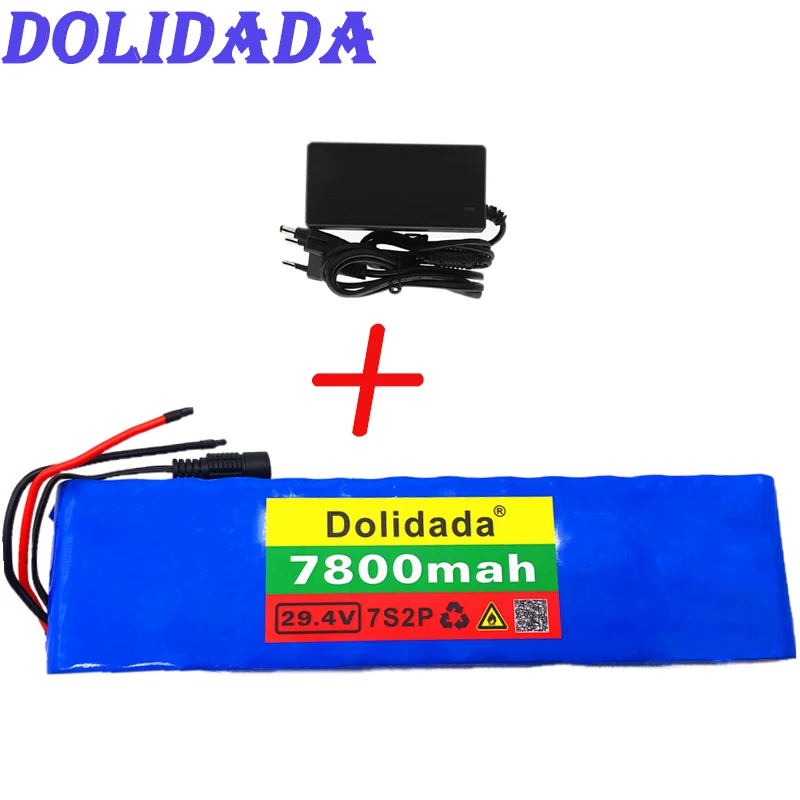 

7S2P 24V Battery 29.4V 7800Mah Li-Ion Battery With 20A Balanced Bms For Electric Bicycle Scooter Power Wheelchair