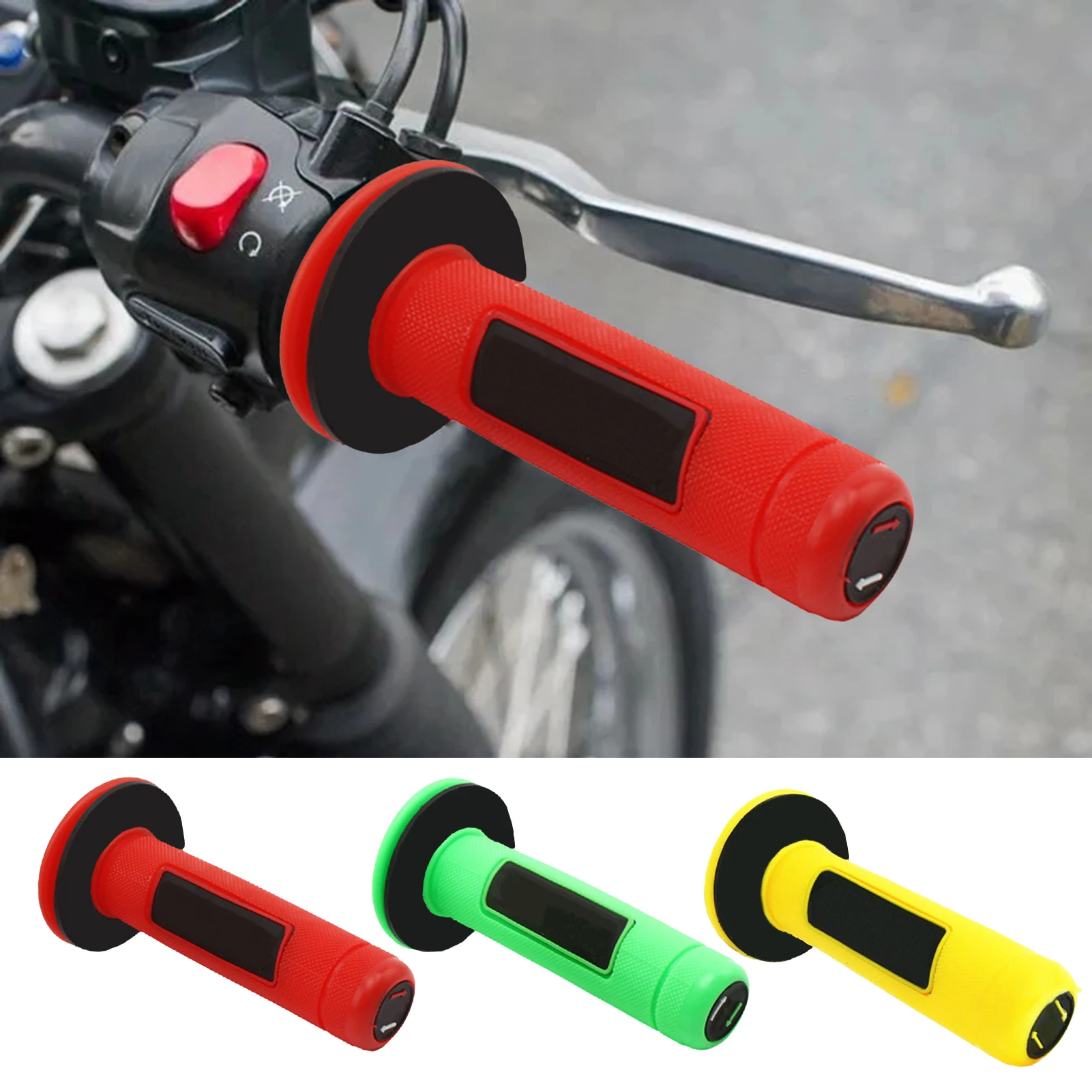 

Motorcycle Grip Professional Anti-slip Rubber Handlebar Grips 7/8 " 22mm 24mm Motorcycle Universal Fit for Motorcycles Motocross