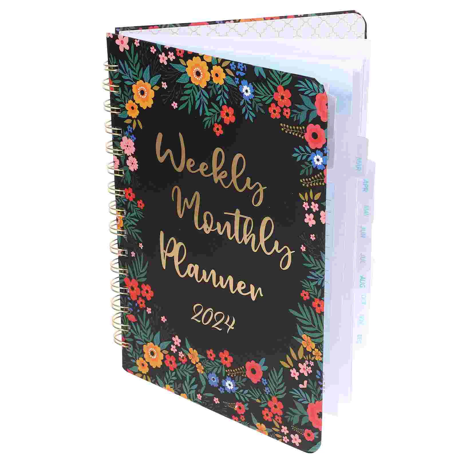 

Тетрадь на спирали с цветочным рисунком для заметок, академический планировщик, портативный планировщик для расписания