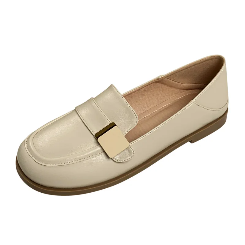 

Loafers women's 2023 spring new British style casual all-match small leather shoes two wear one pedal soft sole shoes