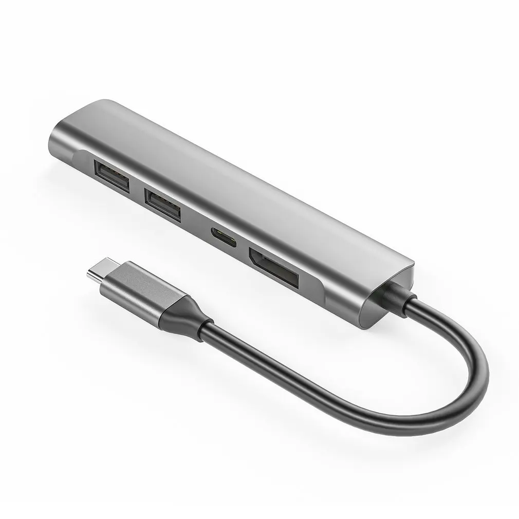 Горячая док-станция-концентратор USB C 5 в 1 адаптер к порта дисплея типа USB2.0 PD