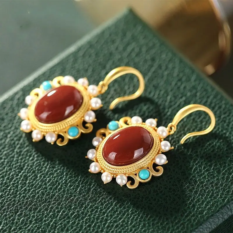 

Женские серьги из серебра 925 пробы с натуральным камнем и жемчугом