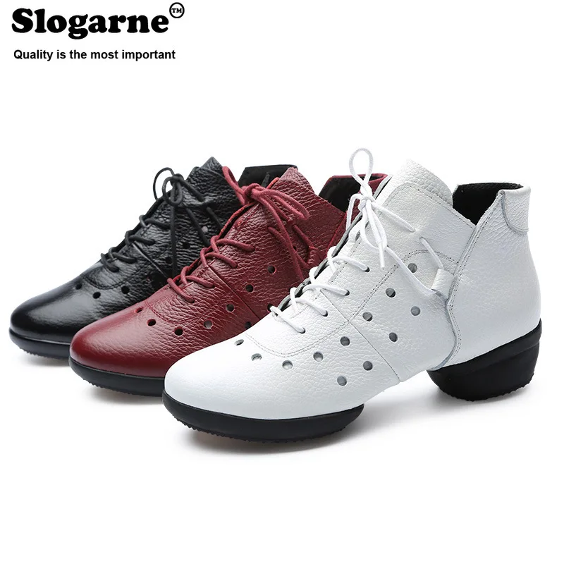 

Женские танцевальные туфли из натуральной коровьей кожи, мягкие высококачественные женские современные джазовые туфли, женская спортивна...