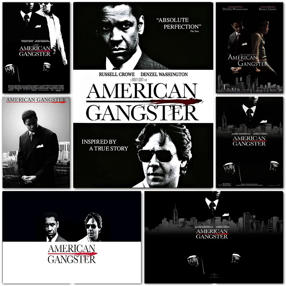 Американский гангстерский фильм черно-белый классический постер фильма холст