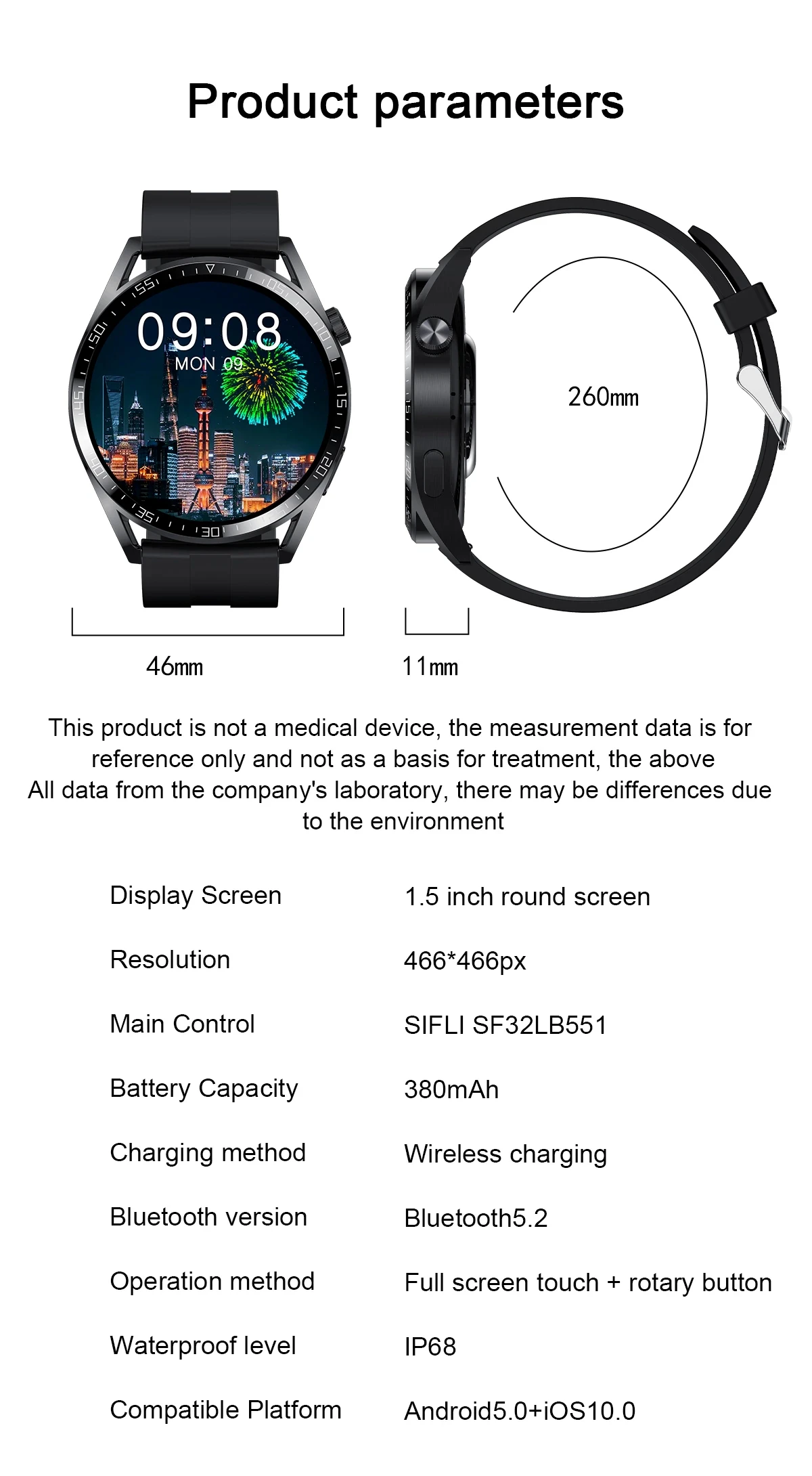 For Nokia 1 2 3 5 6 7 8 9 2.1 3.1 5.1 Android Phone 1.5" Color Screen Full Touch Custom Dial Bluetooth Call 2023 Smart Watch Men images - 6