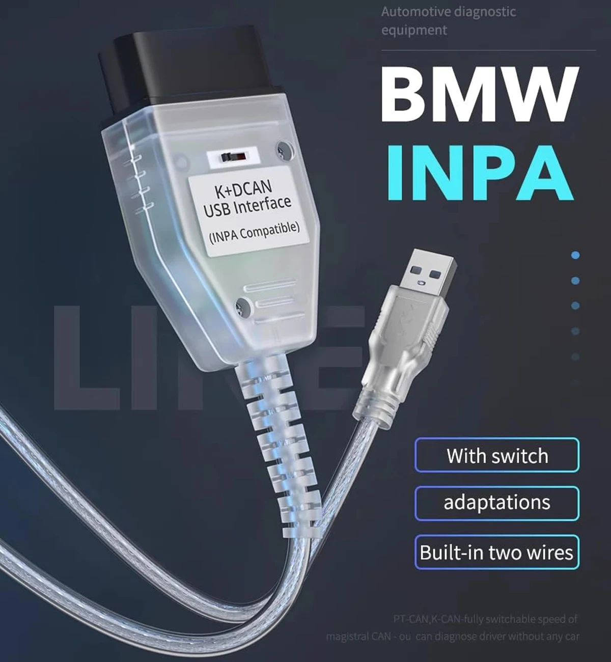 

Диагностический USB-кабель INPA K+ CAN K+ DCAN OBD2 Для Инструментов BMW С Переключателем, Интерфейс Для Диагностики Автомобиля