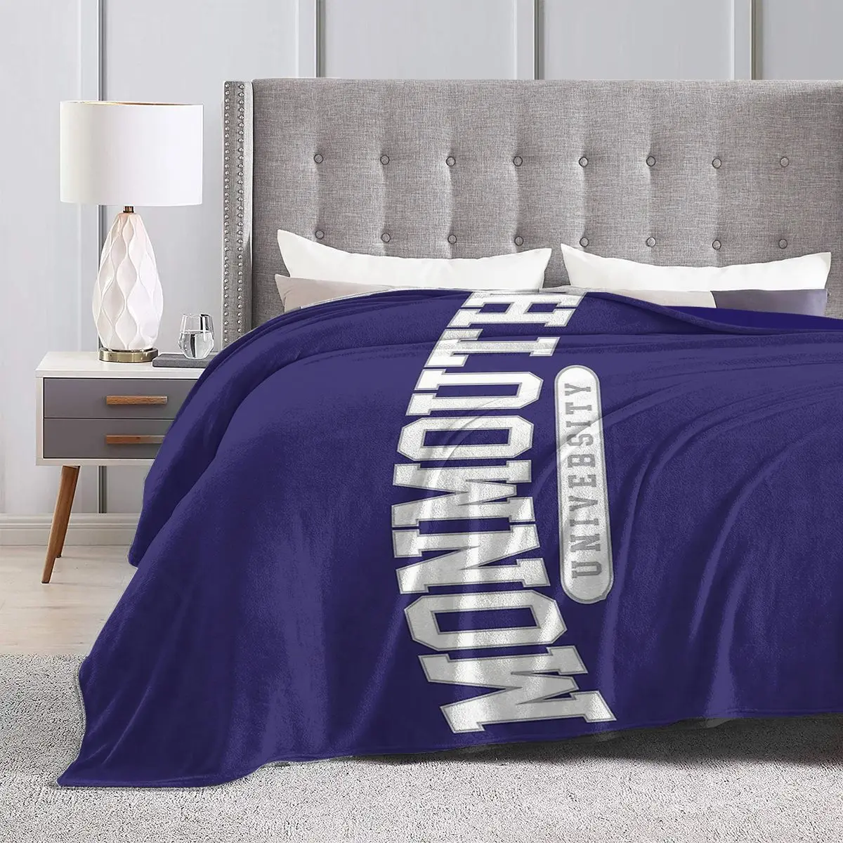 Одеяло Monmouth с рисунком шрифтов для колледжа мягкое теплое Фланелевое покрывало