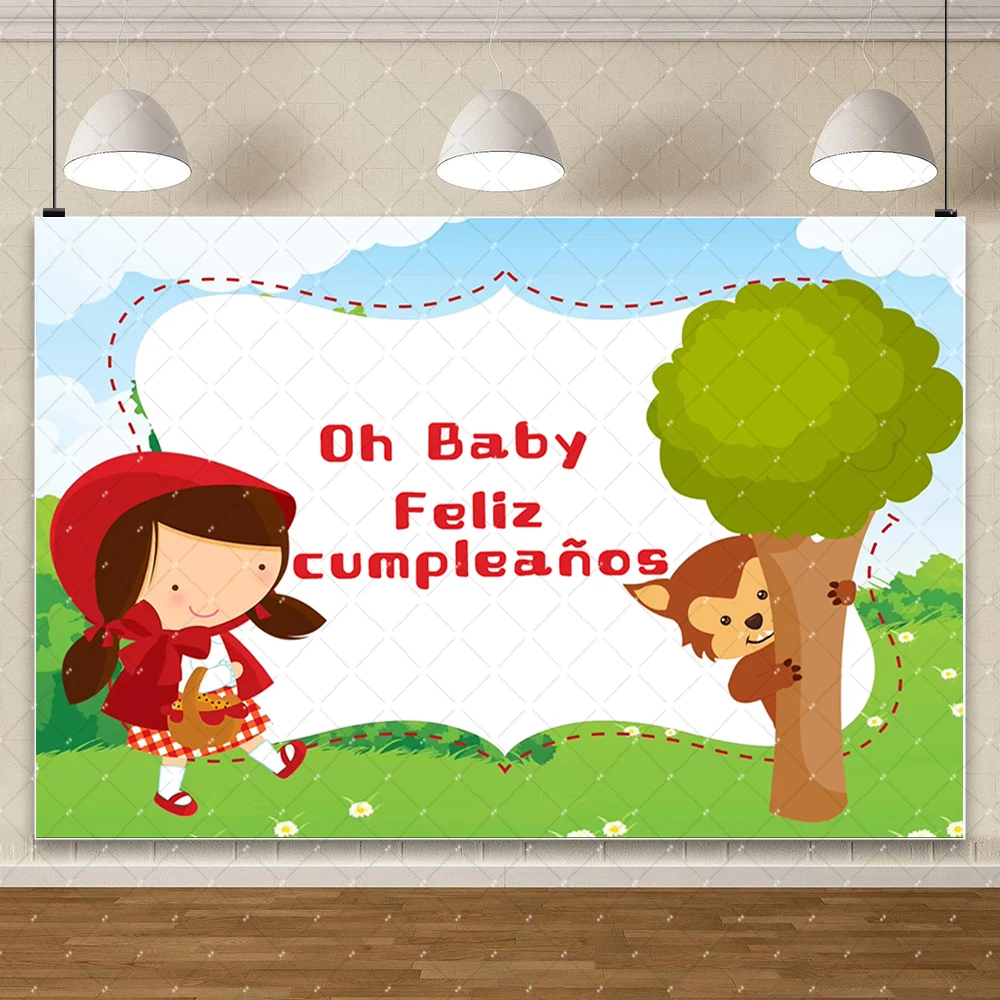 Индивидуальный фон с изображением Красной Шапочки из мультфильма детский для