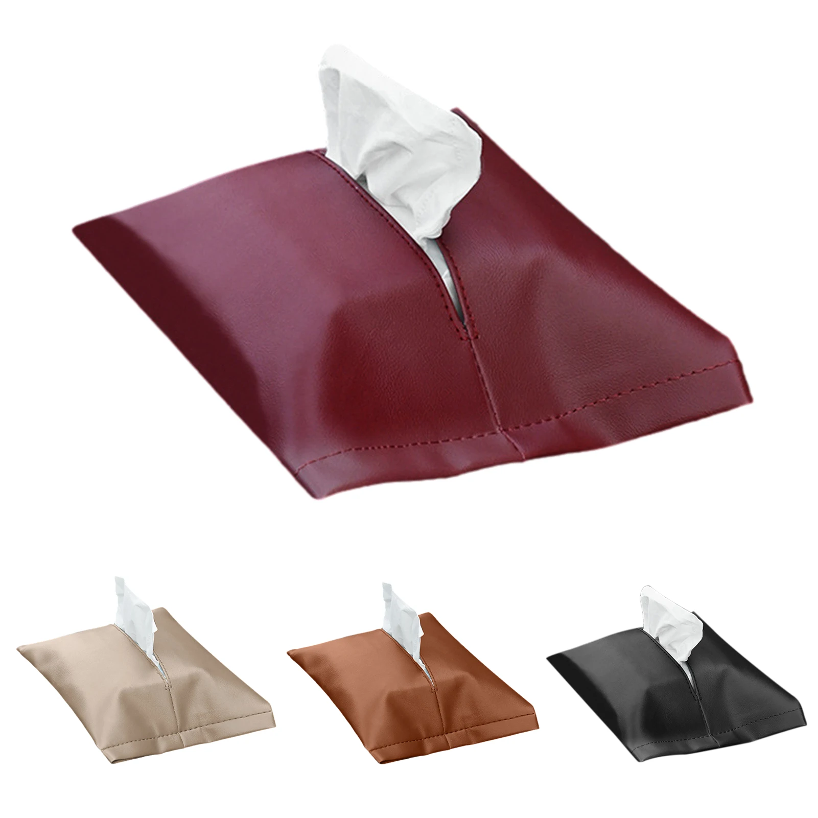 

Car Tissue Box Reusable Sun Visor Napkin Holder Leather Auto Tissue Holder Case Portable Paper Holder For Truck Auto Interior