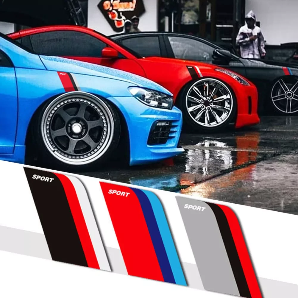 

Цветные автомобильные наклейки для BMW, автомобильные гоночные наклейки, спортивные переводные наклейки на переднее крыло, боковое тело авт...
