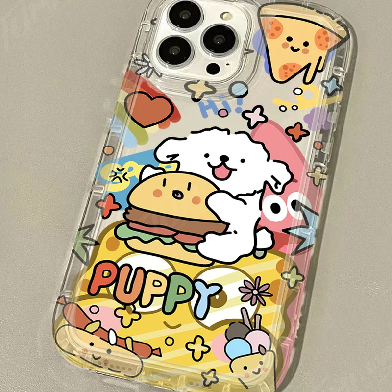 Мультяшная милая собака прозрачная задняя крышка для OPPO A15 A16 A17 A31 A53 A54 A57 A60 A74 A92 A93