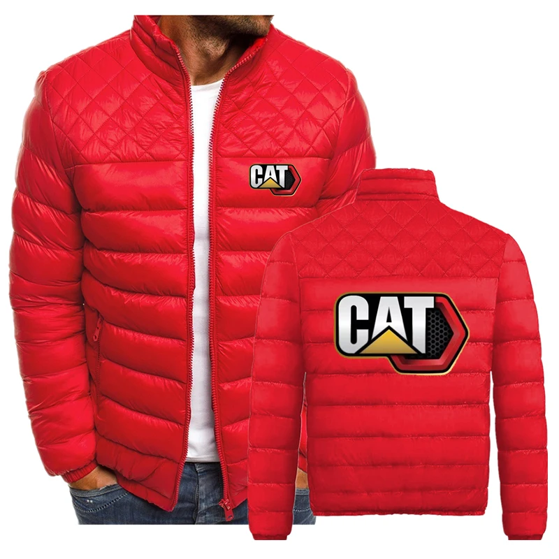 

Lightweight Quilted Jacket Men Fashion Casual Padded Jacket Autumn Winter Warm College Wind Zip Coat Street Print Hip Hop Tops