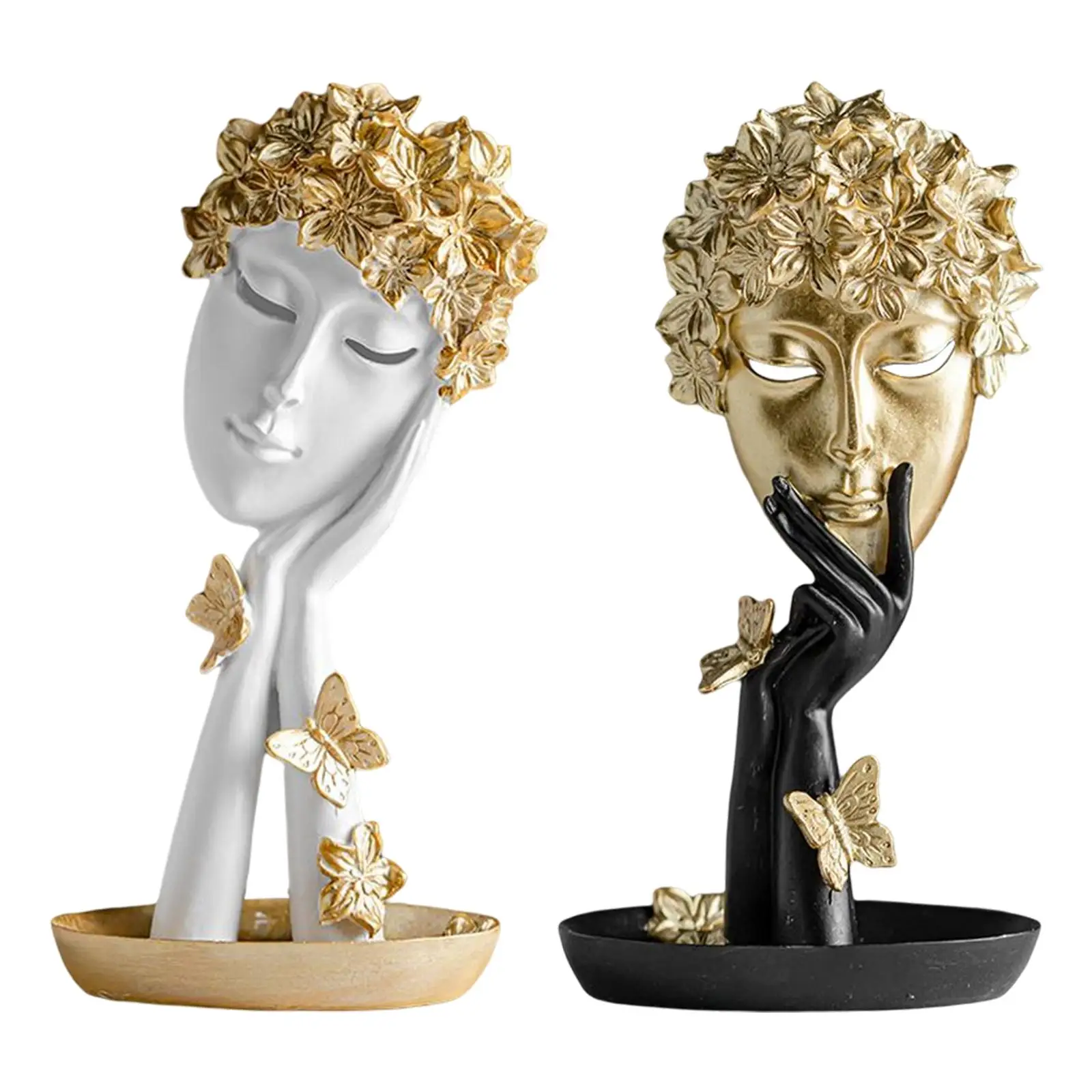 Abstract Face Thinker Statue Figurine Artwork Ornaments Character for Desk Bookcase Birthday Gifts Living Room Bookshelf Decor