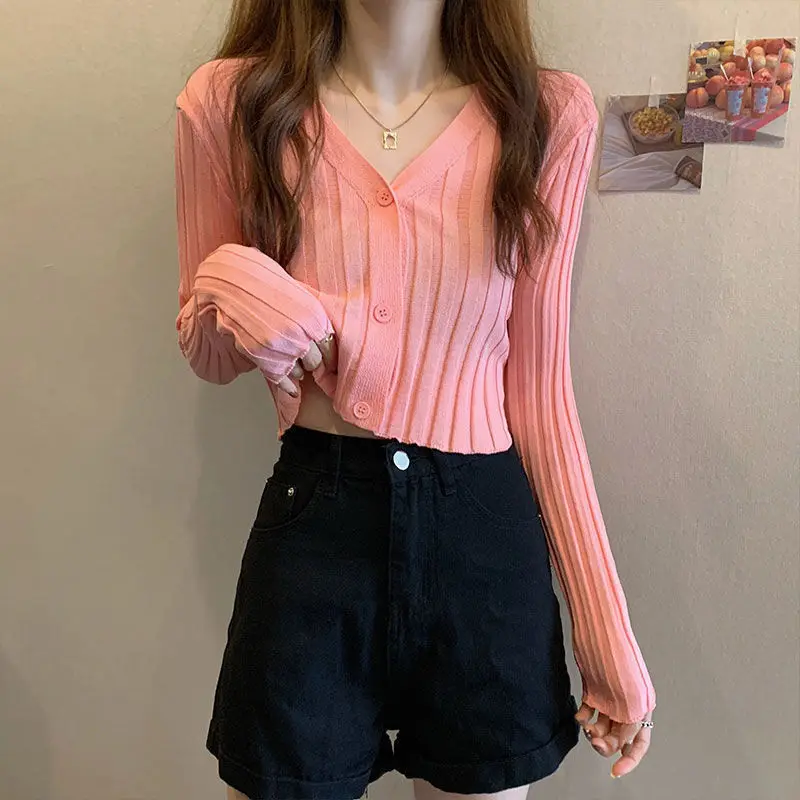 Женские свитера кардиган на весну и осень 2022 вязаный женский |