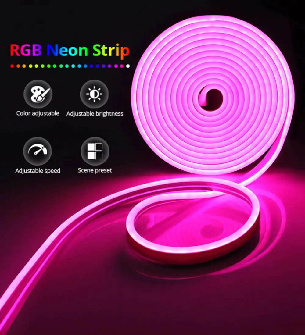 

Tuya Led Strip Neon Lights Rgb Neon Sign Tape App Control Waterproof Smart Lamp Work With Alexa Google Home Timing