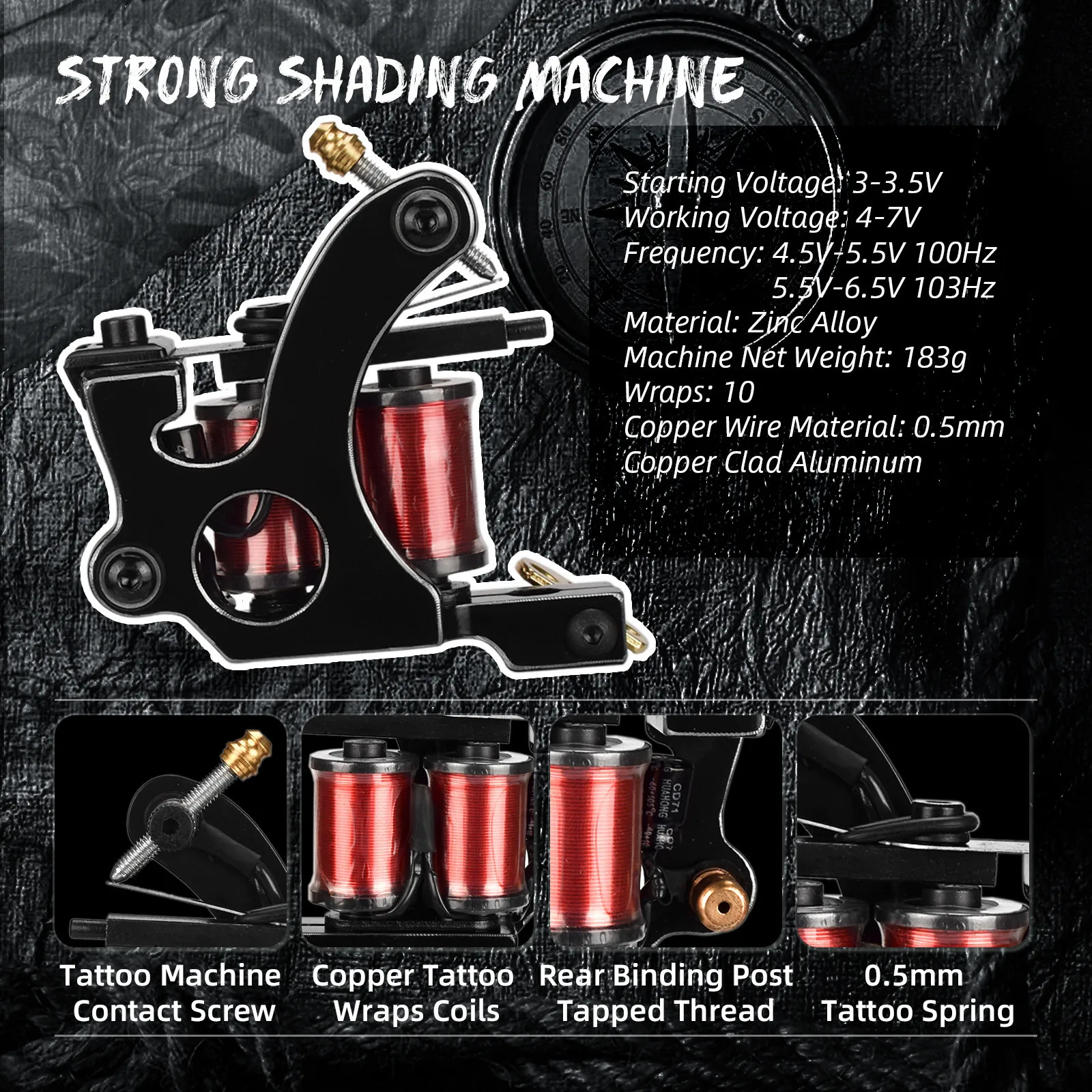 

Secant wave nail fogging double coil machine color material tattoo tattoo set WSTZ0801 tattoo power supply