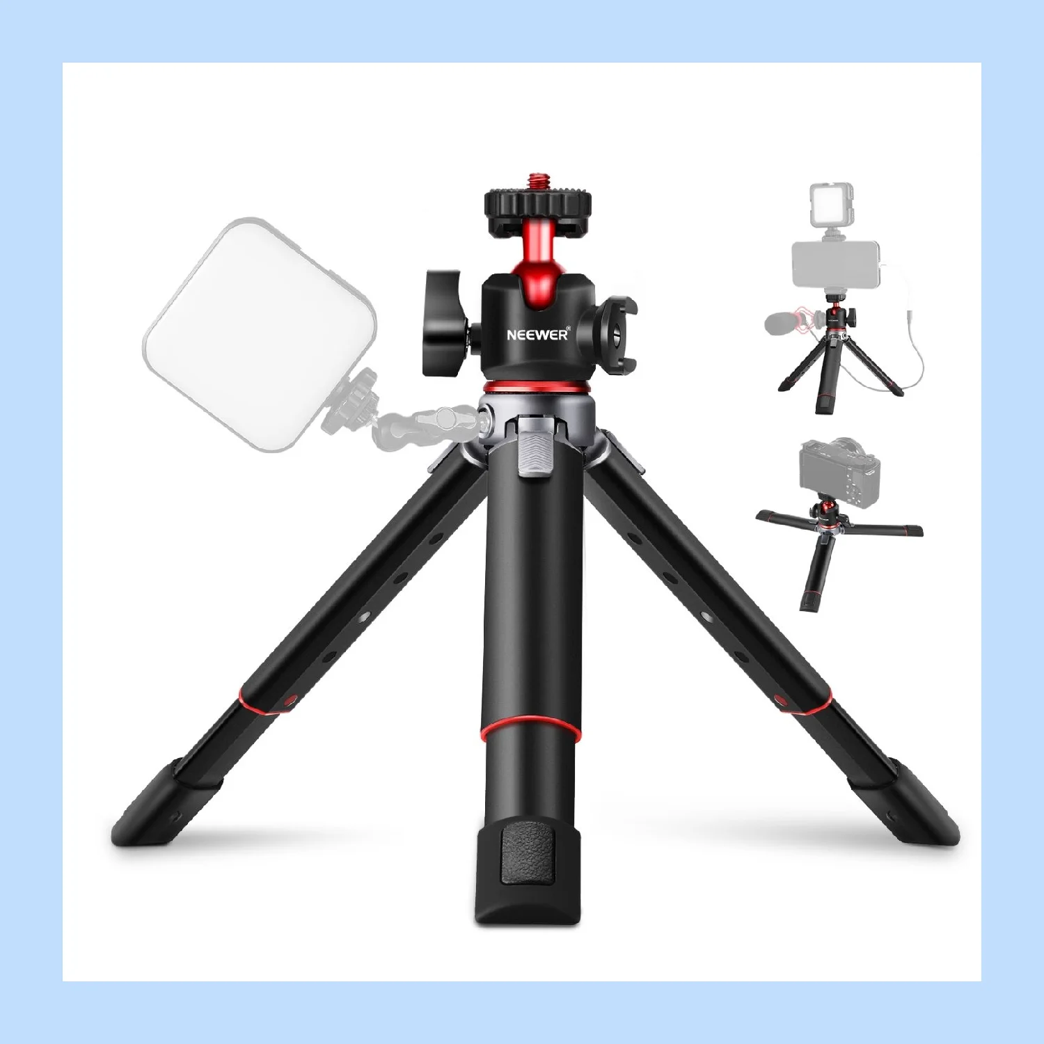 Фото Мини-штатив NEEWER для видеоблогинга, совместимый с камерами iPhone 17/16, Canon G7X Mark III, Sony ZV-1, RX100 VII, A6600 №1