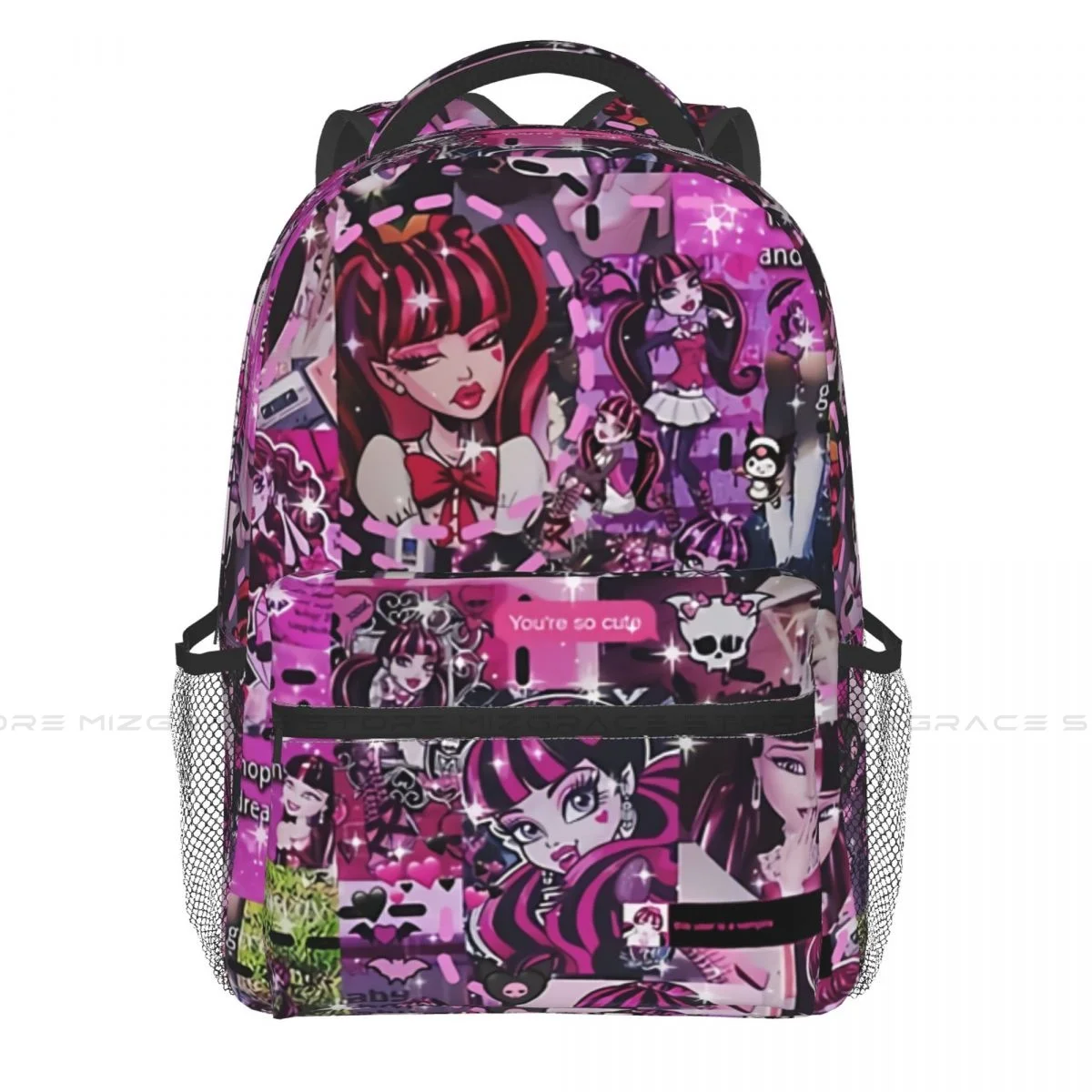 S Monster High Doll Casual Print Student School Bag Women Ma