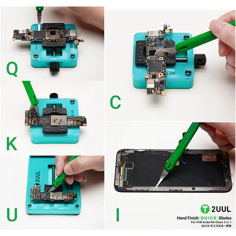 2UUL DA22 ручной полировальный набор ножей для удаления QUICK для мобильных телефонов PCB чистка материнской платы BGA NAND чип очистка клея соскабливание