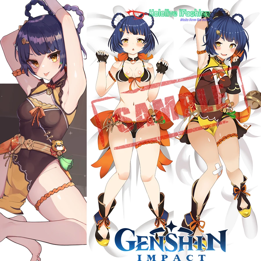 

Аниме Genshin Impact Xiangling Сексуальная дакимакура обнимающая Подушка Чехол японская Подушка Чехол Otaku наволочка постельное белье