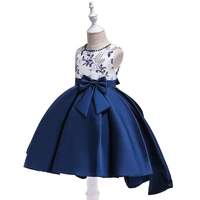 long tail embroidery flower beading super bow formal dresses for girls kids clothes girl wedding evening dress 3 10 years