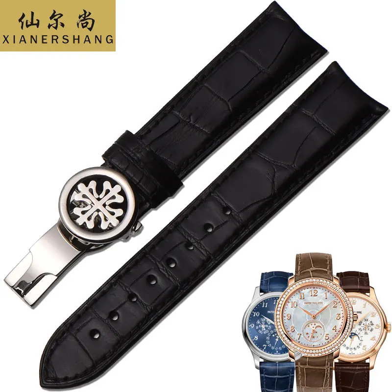 

XIANERSHANG Custom Handcrafted Alligator Watchbands Folding Buckle Patek-Philippe Strap Crocodile Watch Band 19MM 20MM 21MM 22MM