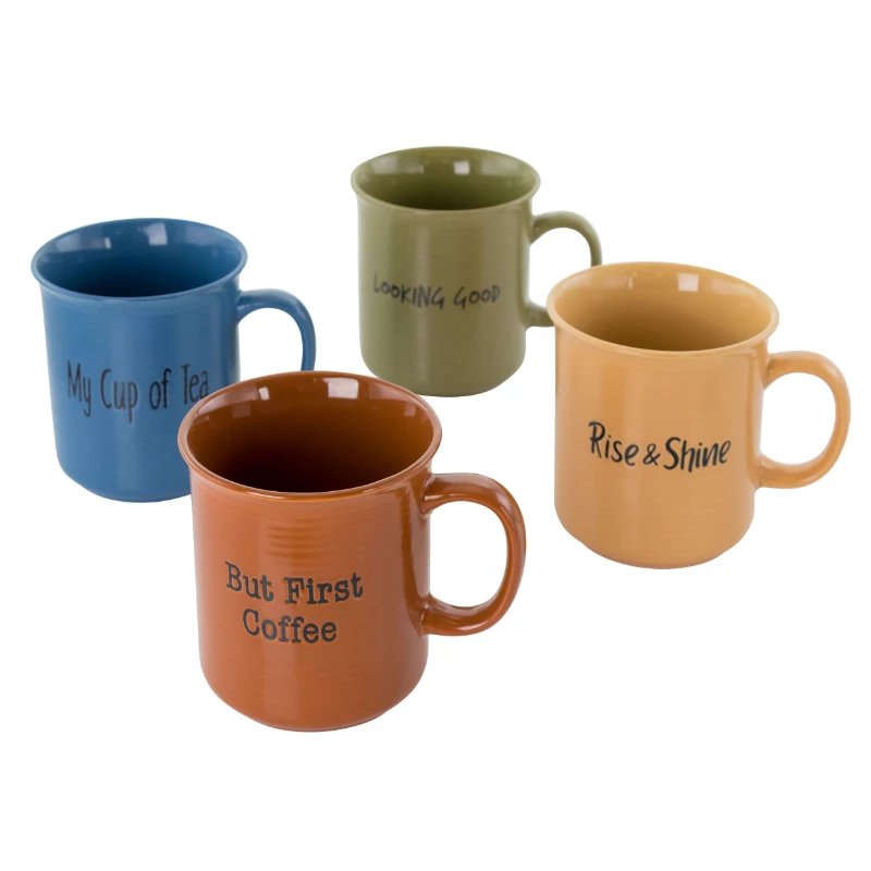 

Thoughtful Morning 4 Piece 26 Ounce Stoneware Cup Set in Assorted Colors