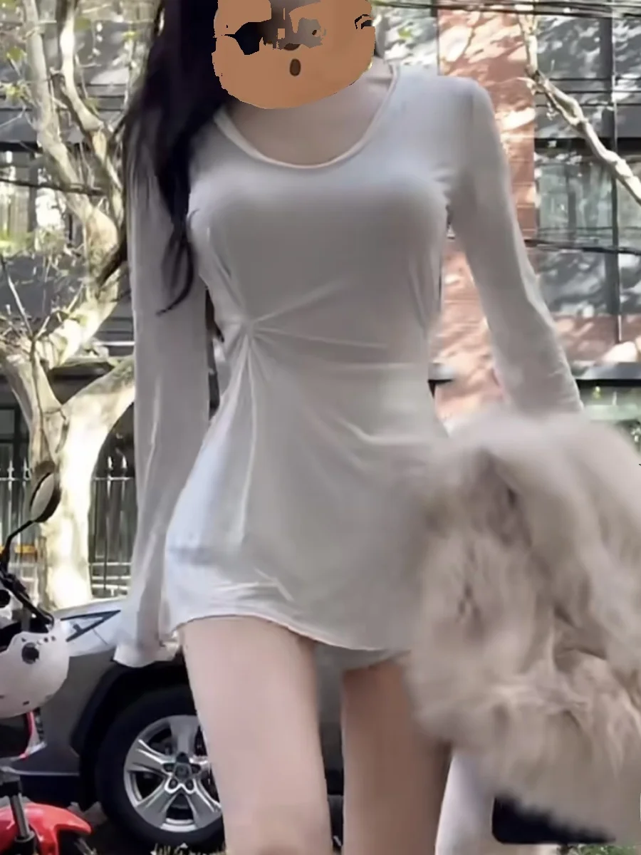 Песочные часы серии Pure Desire Gyaru Tiancai с V-образным вырезом свободная облегающая