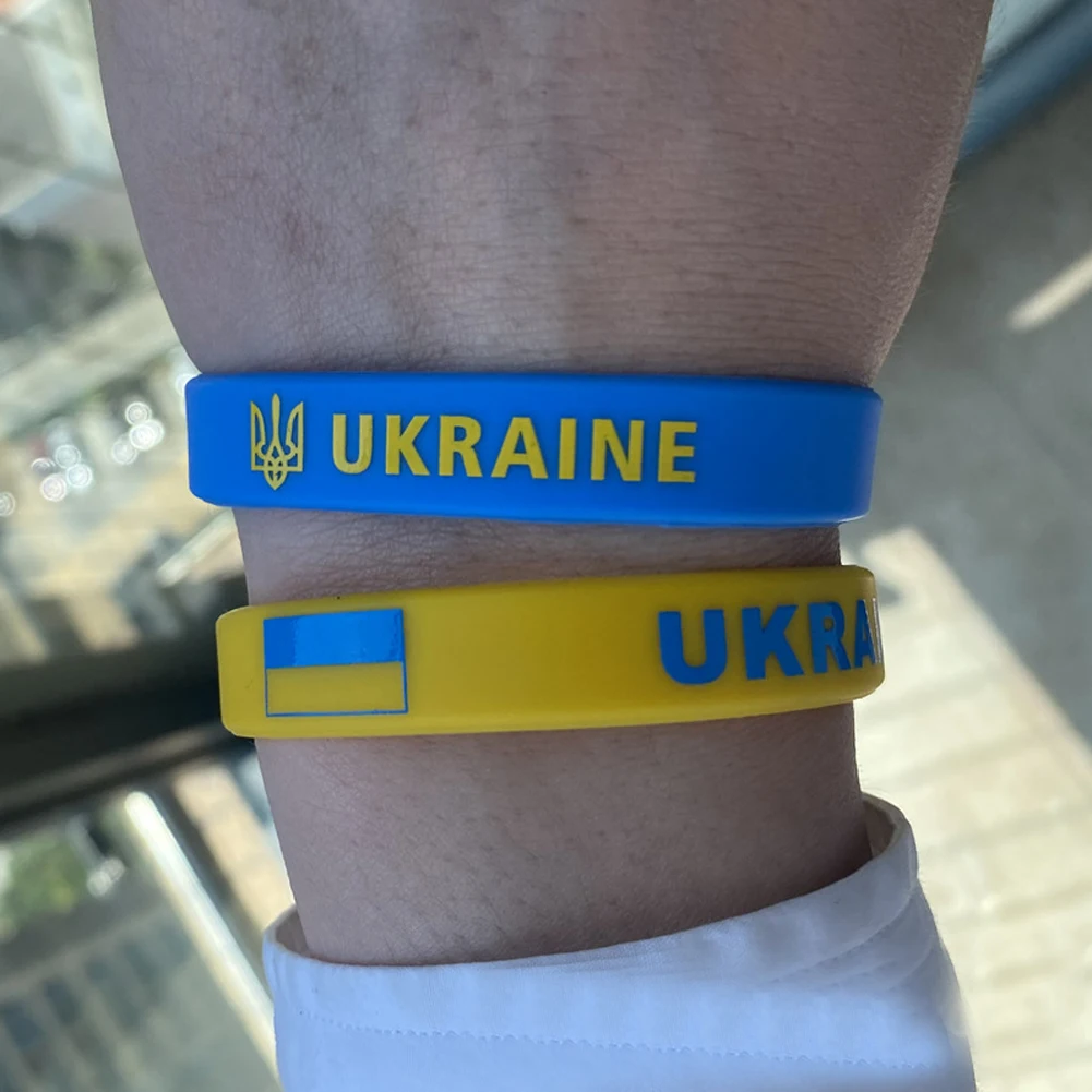 Цвет флага Украины силиконовые эластичные браслеты Украина памятный браслет